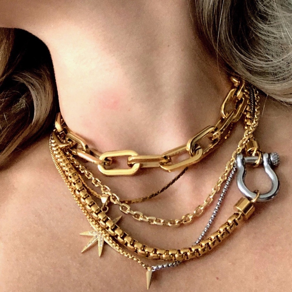 18k Gold Plated HERRADURA MIX NECKLACE - Picture 7 of 13